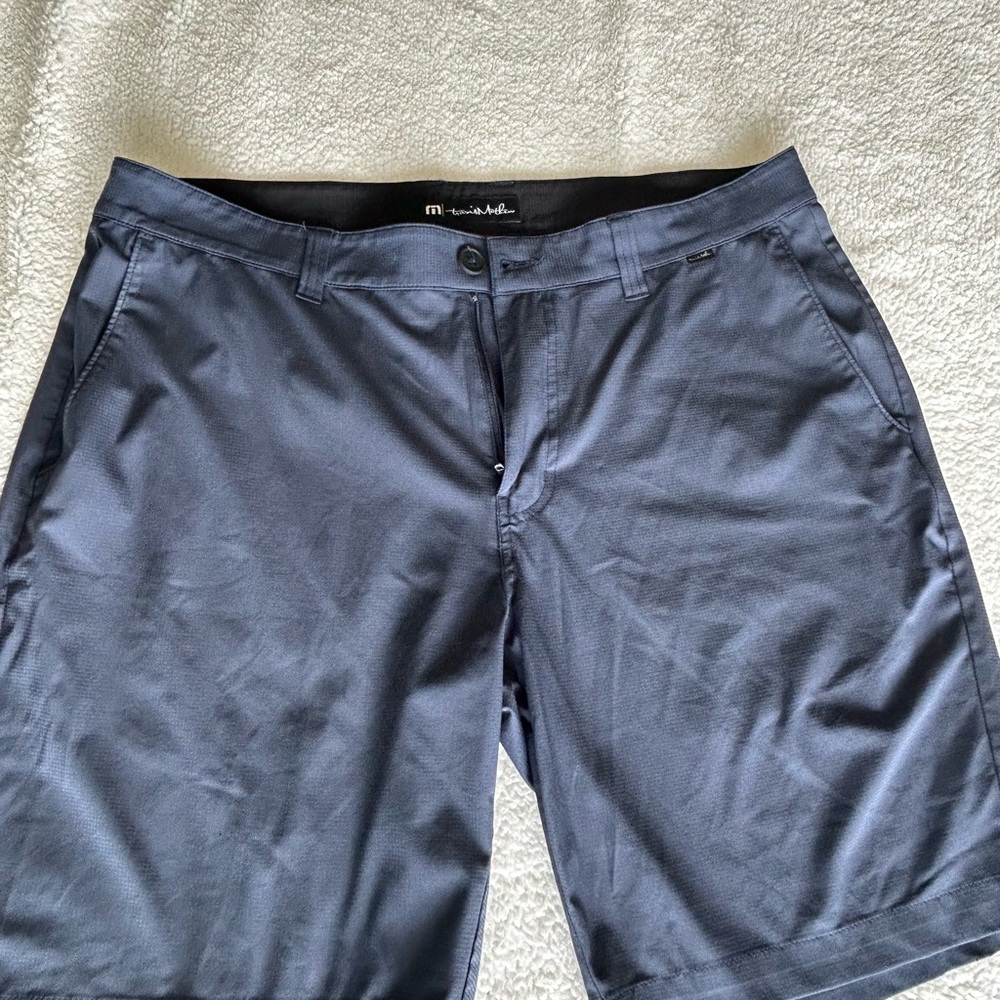Travis Mathew Blue Flat Front Athletic Shorts